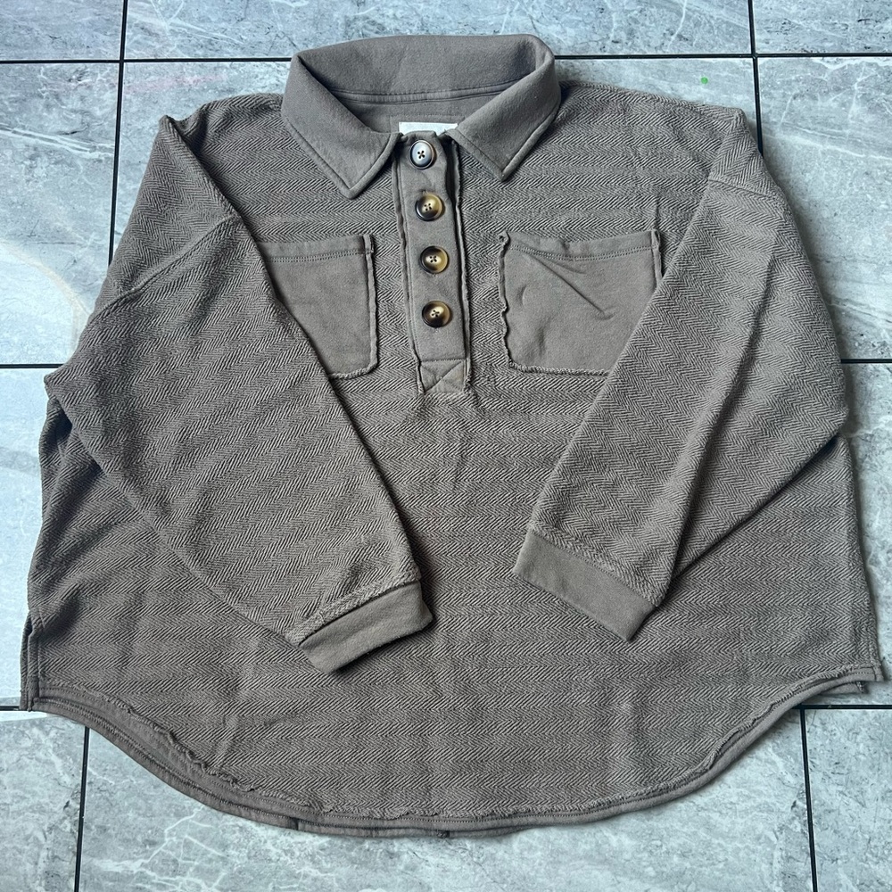 American Eagle Outfitters Mens Brown Cotton Blend Long Sleeve Pullover Sweater S